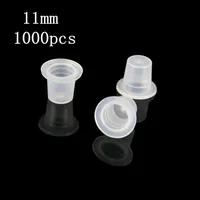Wholesale-1000 pcs White Tattoo Ink Cups 11mm Plastic Caps Medium Size Pigment Supplies Self-standing Ink Cups Tattoo  Free Shipping