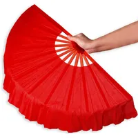 41cm Solid Svart Red Folding Hand Fans Craft Dance Perfrika Bröllopsfest Souvenir Dekoration Tillbehör ZA4203