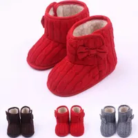New Winter Knited Baby Shoes I primi camminatori Newborn Bowknot Fleece Snow Boots