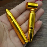 Aluminio metal Bullet Rocket Shaped Smoking Pipe Sniffer Mini Hand Pipe Bongs de vidrio Tubo de tabaco duradero