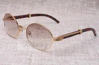 Runde Sonnenbrille Rinder Horn Brillen 7550178 Pfau Farbe Hölzerne Männer und Frauen Sonnenbrille Glasess Eyewear Größe: 55-22-135mm