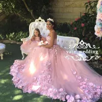 2018 zoete blos roze trouwjurken lieverd bloemen appliques tule lint backless bruidsjurken romantische bruidsjurken