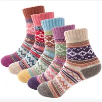 Оптом - осень зима густые теплые женские носки милые сладкие классические красочные мульти узор шерстяные смеси литература стиль кашемировый носок