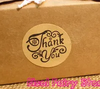 도매 (1200pcs / lot) 새로운 감사합니다 당신이 디자인을 부탁드립니다 Kraft의 인감 스티커 선물 인감 스티커 스티커 Gift Bag Candy Box Decor