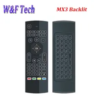 Tastiera MX3 retroilluminazione wireless con IR Learning 2.4G Wireless Remote Control Fly Air mouse retroilluminato per MXQ PRO T95M X96 Android TV Box PC