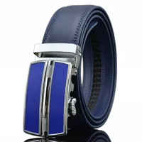 الشحن مجانا! الرجال جودة عالية جودة عالية الأسود التلقائي مشبك جلد أزرق حزام الجينز حزام أحزمة للرجال cintos cinturones