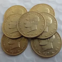 이태리 국가, 나폴레옹 왕, 나폴레옹 1 세, 40 리야, 1808-1813-M 7pcs 골드 복사 동전 가정 장식 액세서리 싼 공장 가격