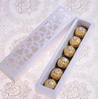 2018 venta caliente venta cinta aislante 20pcs / paquete: 26x6x4cm blanco cartulina hueco hacia fuera caramelo cajas de bocadillos caja de regalo DIY Pastely Chocolate Macaron