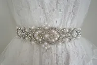 Top Quality, Rhinestone + Perla 100% Pure Brad Biding Belt, cintura di nozze, Perle di perle di lusso Perle 2019 2019, 5.3 * 62,5 cm Decorato