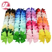 Wholesale- Mixcolor 40Pcs/lot 3 Inch Grosgrain Ribbon Hairpins Baby Girl Bows With Clip Hair Clips Kids Hair Accessories 564