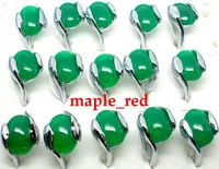 Wholesale 20pcs lot Beautiful Green Jade Stone Rings mixed Size for Woman Jewelry Rings Low Price