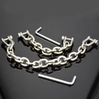 Niewolne powściągliwości Metalowe Cuff Chain Shackles BDSM Fetish Slave Sex Products Zabawki dla dorosłych Stop TOE Cuff Dorosłych Gry