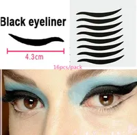 Adesivi all'ingrosso-80pcs / 5 pacchi Adesivi Sexy Cat Eyes Sticker Eyeliner Black Eyeliner Doppi Byelid Tape Smoky Tattoo Eye Makeup