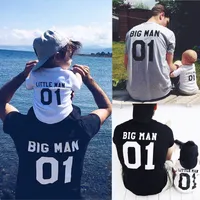 Новый отец сын сопоставляя футболки большой мужчина маленький человек 01 Соответствующие футболки летом с коротким рукавом графический тройник