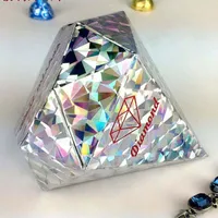 4 colores Pick-100 unids/lote colores de marfil en forma de diamante caja de dulces cajas de favor de la boda caja de regalo dulce favores de la boda y regalos