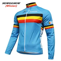 MÄNNER winter 2017 belgien flagge radtrikot blau fahrrad kleidung tragen pro racing mtb ropa ciclismo NOWGONOW bicicleta langarm