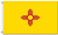 Vente chaude Nouveau Mexique State Retro Style Drapeaux America State Nation Drapeaux officiels avec œillets 100D Polyester Drapeaux personnalisés