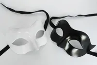 Mäns Masquerade Mask Fancy Dress Venetian Masks Man Masquerade Masker Plast Halv Ansiktsmask [Svart, Vit, Guld, Silver]