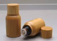 Ücretsiz nakliye 10pcs doğal bambu, cam tankı, bambu parfüm şişesi Esans ile Esansiyel Yağı boş şişeler 10ml