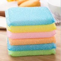 + Yeni mutfak temiz yardımcı renkli yapışmaz yağ sihirli yıkama bulaşık temizleme sünger ovma pedleri temizleyici silgi 4 adet / paket