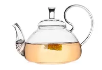 1pc 600ml résistant à la chaleur avec une poignée haute fleur de café en verre de thé Pot de thé en verre chinois J1011-2