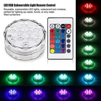 UMLIGN1688 Dämpningsbara LED-lampor med fjärrbatteri Produkten Qooolife RGB Multi Color Ändra vattentätt ljus för vasbas, blommig,