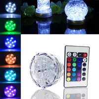 Edison2011 10 LED Renkli 20 24 Anahtar Uzaktan Dalgıç Işık Su Geçirmez Çay Floralytes Vazo Taban Işık Parlak Lamba Blub Sıcak Ücretsiz Gemi