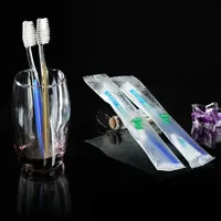 Birinci sınıf Otel Banyo Malzemeleri Tek Kullanımlık diş malzemeleri tek kullanımlık diş fırçası diş macunu two-in-one set ücretsiz kargo