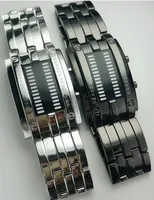 Atacado 70 pçs / lote Mix 2 cores Estilo Metal Duplo LED Binary Watch Homens Mulheres estilos à prova d 'água 50 M relógios