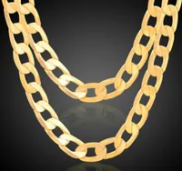 Gold Chains for Men Link Chain Necklaces for Mens 18k Plated Copper 50cm Length Men&#039;s Choker Necklaces for Men Jewelry Cheap DHL Free
