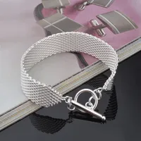Atacado de alta qualidade fresco novo varejo menor preço presente de natal, frete grátis, nova 925 pulseira de moda de prata