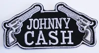 Sıcak Satış 2017 Özel Tasarım Logo Adı JOHNNY CASH GUNS YAMA Demir Açık T-bok Kap Çantası Ücretsiz Kargo