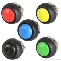 5x Black/Red/Green/Yellow/Blue 12mm Waterproof Momentary Push button Switch B00019 JUST