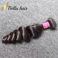 9A Brasileño Cabello de cabello 1 PC/LOT Remy Virgin Human Natural Natural Color Flojo Curl Bundles Retail Bellahair
