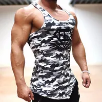Großhandel Baumwolle entworfene Herren Tank Top Fitness Stringer Weste Casual T-shirts Ärmelloses Unterhemden Mann Singlets
