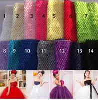 9inch Baby Girl Crochet Tutu Tube Tops Chest Wrap Wide Crochet headbands Candy color clothes 23cm X 20cm