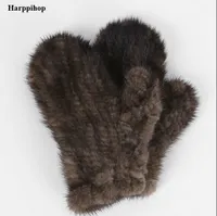 Wholesale- Harppihop Fur Fourrure Véritable-Mink-Fourrure-fourrure-Fourrure-Fourrure Naturelle Fourrure naturelle Mensite-Nouvelle-Fourre-Design-For-the-Winter-Noir et Brown Colors