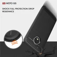 Neueste für Motorola Moto G5 Plus Hülle Slim Hybrid Super Rüstung Kohlefaser Textur Gebürstet weiche TPU Silikon Rückseite Hülle (XX89)