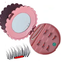 Pink Box Magnetic Eye Lashes Réutilisable Faux Magnet Cils Extension 8 Style Extension de Cils Cils Magnétiques 6pcs / set 002-009 30set D