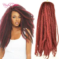 30strands / PC 18Inch Afro Kinky 곱슬 머리 확장 합성 크로 셰 뜨개질 꼰 Kanekalon 흑인 여성용 꼰 머리카락