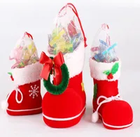 3 Size Christmas Supplies Flocking Boots Kerst Creative Gift Socks Candy Box voor Kerstdecoratie FP03