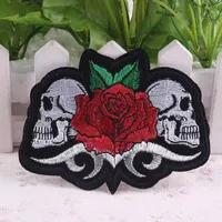 10 stks Rose Skull Patch Stickers Iron On Punk Rock Patch Biker Goedkope geborduurde patches voor kleding Badges