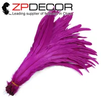 Перья ZPDECOR 40-45 см (16-18 дюймов) Выбранные вручную перчатки с превосходным качеством окрашенные петушиные перья для дизайнов карнавала в головном уборе
