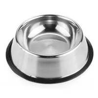 Mascotas No-Tip Dog Bowl Acero inoxidable Estándar Pet Dog Puppy Cat Comida o bebida Water Bowl Dish 77