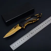 2018 новый золотой тактический складной нож зубчатое лезвие алюминиевая ручка открытый кемпинг охота выживания карманный утилита EDC инструменты коллекция