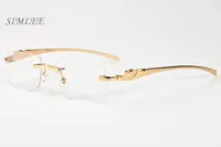 2017 ماركة نظارات القط العين بافالو القرن النظارات الذهب والفضة إطارات النظارات العدسات واضحة خمر رجل مصمم النظارات مع القضية