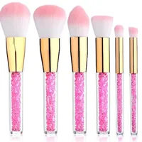 6pcs Acrilico Crystal Makeup Brushes Set Diamond Brush Powder Shadow Cream Ombretto Blush Brush Cosmetic Makeup Brush Tool Kit DHL gratuito