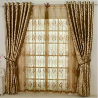 New Arrival Europen Style Luxury Palace Curtain z koralikami do hotelu / Willa / salon na zamówienie Golden Ivory Dark Brown
