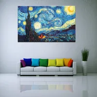 Vincent Van Gogh의 별이 빛나는 밤 Giclee Fine Art Print on Canvas 홈 장식 벽 예술 그림 현대 추상 유화 캔버스에 인쇄