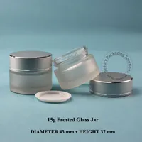 5 stks / partij Promotie15G Frosted Glass Cream JAR 1 / 2OZ Cosmetische kleine navulbare fles 15 ml flacon facial masker container verpakking